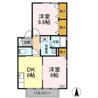 つばき中川 B棟【2階】の間取り