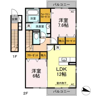 D-room清住Ⅱ【2階】の間取り