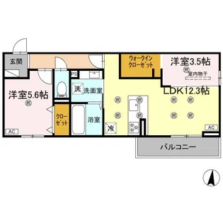 クランツ北井門A【2階】の間取り