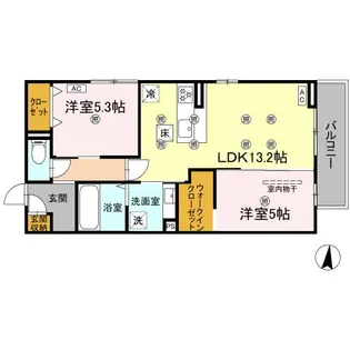 クランツ北井門A【1階】の間取り