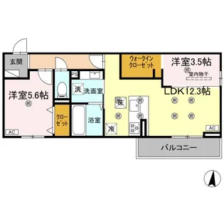 クランツ北井門A【1階】の間取り