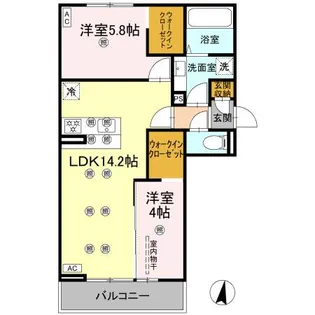 クランツ北井門C【2階】の間取り