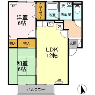 ヴェル フレール A棟【2階】の間取り