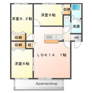 マリベールラフィネ【101号室】の間取り