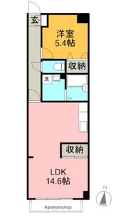 ハイブリッジ(梅ヶ辻ハイツ)【2階】の間取り