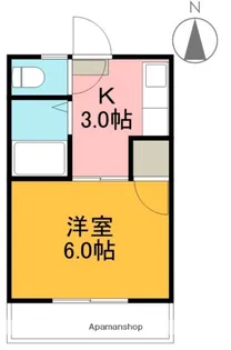 コーポライジング【4階】の間取り