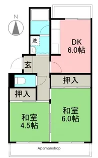 市川マンションⅠ【3階】の間取り