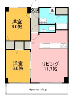 2LDKの間取り画像