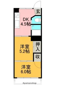 2DKの間取り画像