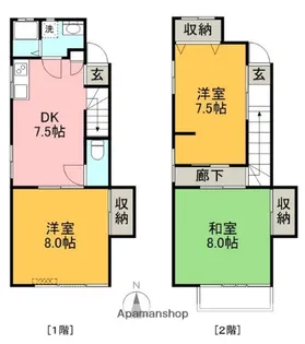 一ツ松アパート【西号室】の間取り