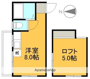 バレーベア葛島【203号室】の間取り