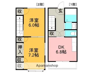 コスモハイツ高須2【C405号室】の間取り