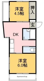 スカイパレス二葉【401号室】の間取り