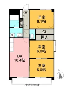 ヴィラ・トリニティ【203号室】の間取り