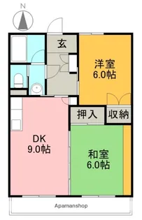 インペリアル西本Ⅱ【205号室】の間取り