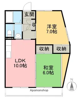 インペリアル西本Ⅱ【101号室】の間取り