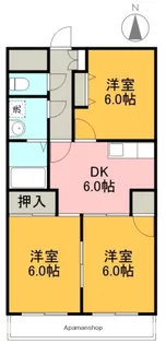パレスハイツ萩野【203号室】の間取り