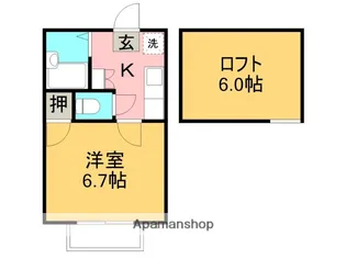 シティコート和泉【102号室】の間取り