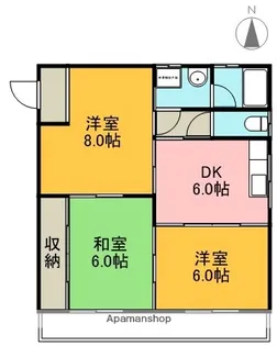 Mハイツ(南御座)【2階】の間取り