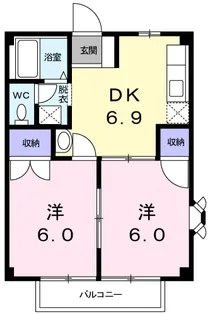 ウエスト ハイツ【1階】の間取り
