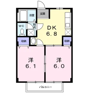 カーサ西野【1階】の間取り