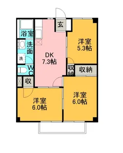 カレントハウスⅡC【2階】の間取り