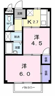 エルディム介良【2階】の間取り