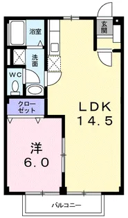 カレントハウスⅡA【2階】の間取り