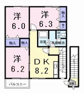 サンハイツ・Ⅳ【2階】の間取り