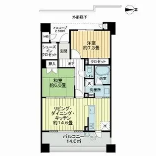 サーパスシティ城西桜通り【0311号室】の間取り