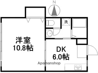 1DKの間取り画像