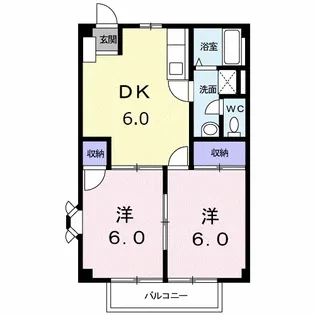コモドハイツA【2階】の間取り