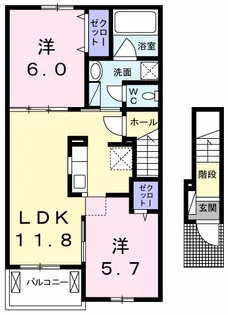 レジデンス コンフォート B【2階】の間取り