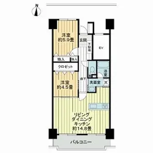 サーパス高須二番館【0405号室】の間取り