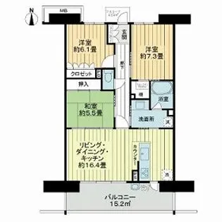 サーパスシティ桜井町【12階】の間取り