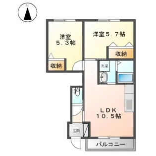 ロココ・モダン舞高【106号室】の間取り