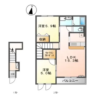 ディア・ベルジュⅢ【2階】の間取り