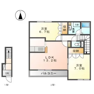 モンシェリカメリアⅢ【2階】の間取り