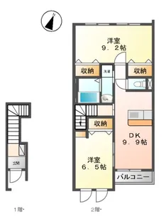 フローラル・アベニュー伍番館【2階】の間取り