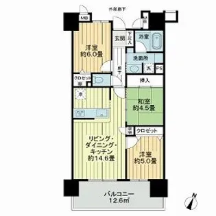 サーパス桟橋通二丁目【0503号室】の間取り