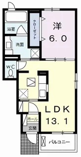 メゾン旭 Ⅰ【1階】の間取り