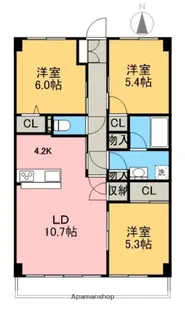 ソレイユE【5階】の間取り