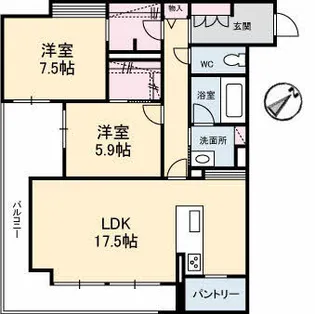 高知県高知市高須2丁目【マンション】の間取り
