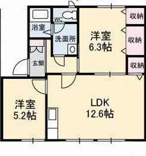クレセントガーデン B棟【1階】の間取り