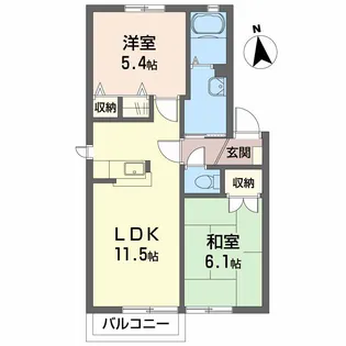 メゾントランキル B棟【2階】の間取り