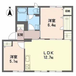 クレセントガーデン D棟【1階】の間取り