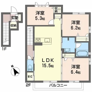 フローラル赤堤 D棟【2階】の間取り