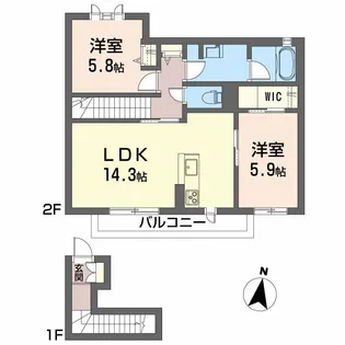 高知県高知市南金田【アパート】の間取り