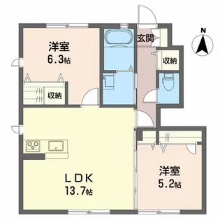 シャーメゾン フォルトゥーナ【1階】の間取り
