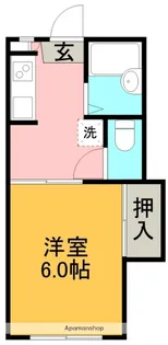 ハイツ蒲原【102号室】の間取り